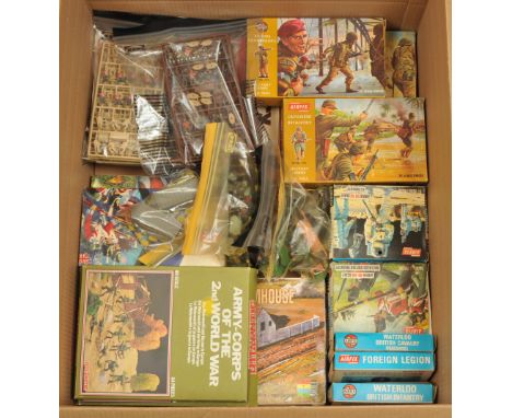Airfix, Revell &amp; Similar - A Group of Boxed Military Figure Sets, Etc. Comprising WWII, Waterloo, Astronauts &amp; others