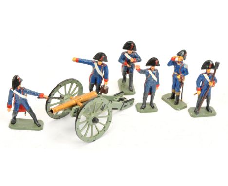 Castlewood Soldiers - 'French Napoleonic 8pdr Gribeauval Cannon &amp; 6-Man Crew'. 54mm scale, Prince August Castings. Condit