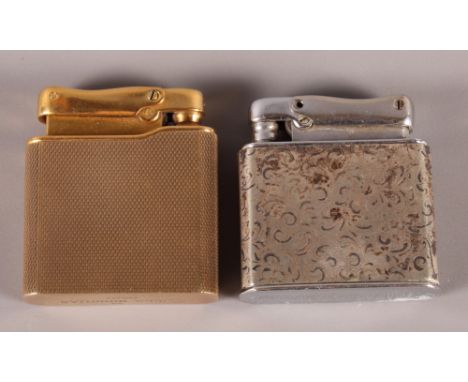 A 9ct gold cased Colibri Monogas cigarette lighter and a white metal cased Colibri Monopol Cigarette lighter