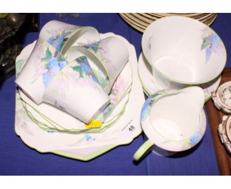 A Shelley bone china "Silver Sage" part tea service for four