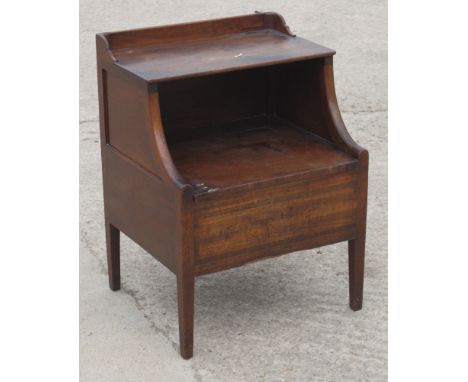 A 19th Century inlaid mahogany Lancashire commode, on square supports, 22 1/2" wide
