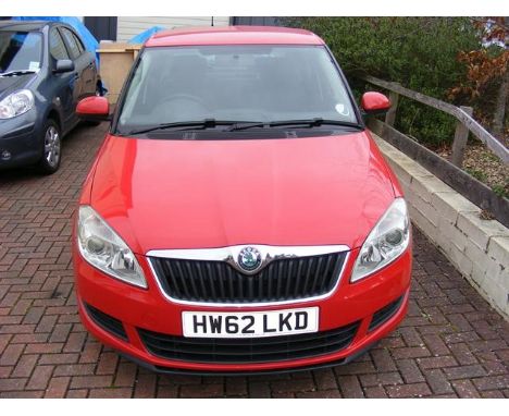 FROM A DECEASED ESTATE - A 2012 Skoda Fabia Hatchback 1.2 12V SE, 5 door manual car in red, Reg HW62 LKD, 23,000 miles only. 