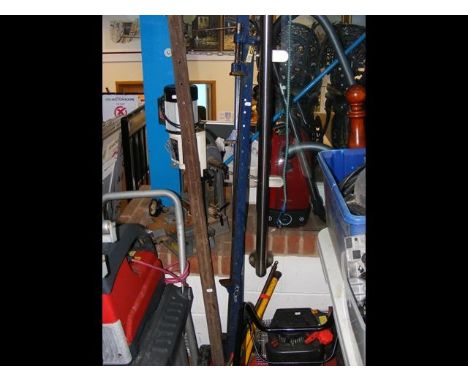 Large sash clamps, pipe bending equipment etc
