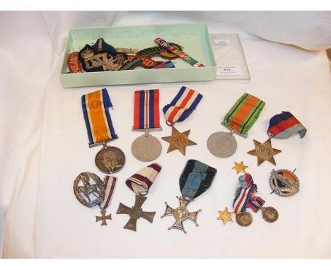 A selection of First and Second World War medals, together with two Polish medals etcCONDITION REPORTWe have attached a numbe