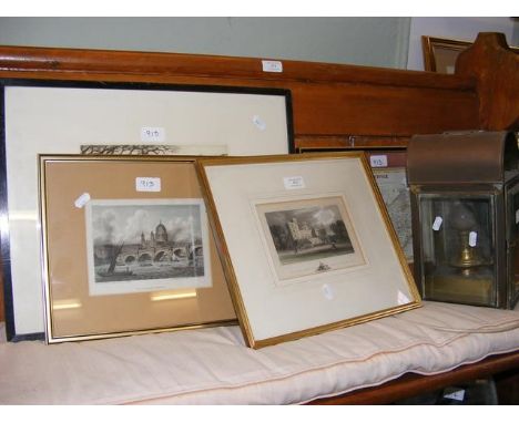 Various pictures, map, lamp
