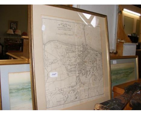 An old map of Ryde together with a print of Portsmouth &amp; Southsea