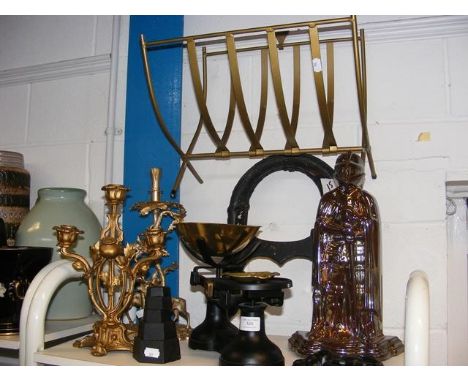 Kitchen scales, magazine rack