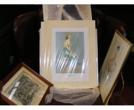 Various pictures and prints including advertising