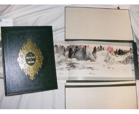 Modern Vectis scenery book with sleeve together with an Oriental book with various coloured prints