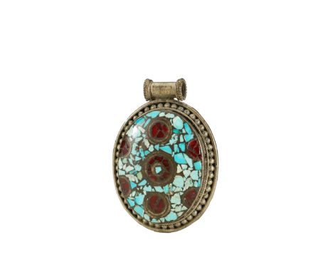 A Ruby and Diamond Inlaid Gold Brooch Art NouveauH: 9.3cm W:4.2cm Weight: 31.7g