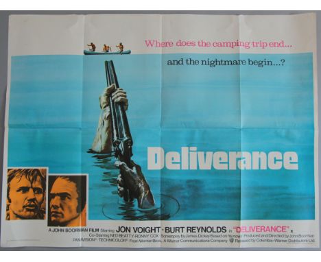10 Thriller genre British Quad film posters to include; Deliverance, Straw Dogs, The Night Porter, Roller coaster, Crossplot,
