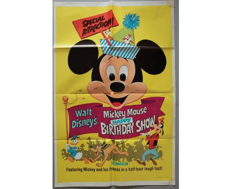Collection of posters and memorabilia; Mickey Mouse Happy Birthday show RR 1968 one sheet US film poster 27 x 41 inch, plus C