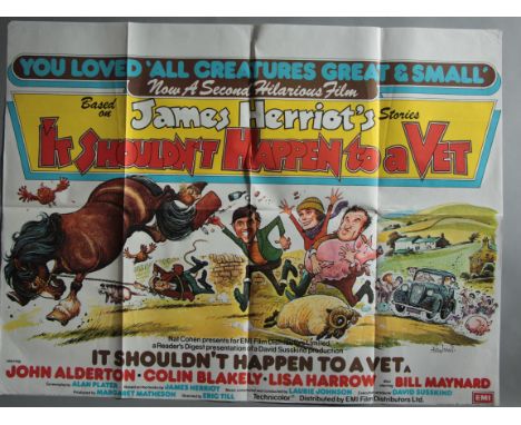 Lot of 20 folded British Quad film posters (30 x 40 inch) to include; It Shouldn't happen to a Vet, Watership Down, Treasure 