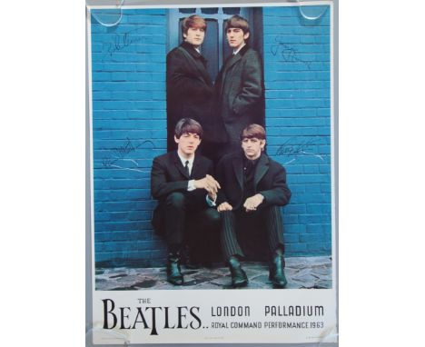 The Beatles - 1963 Rolled London Palladium Beatles performance advertisement posters. A roll of 36 posters measuring 29 x 22 