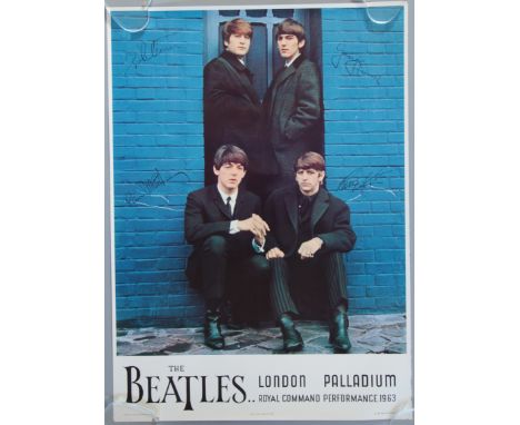 The Beatles - 1963 Rolled London Palladium Beatles performance advertisement posters. A roll of 36 posters measuring 29 x 22 