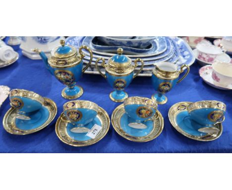 A Noritake part coffee set comprising pot, milk jug, sugar bowl and four cups and saucers Condition Report:Available upon req