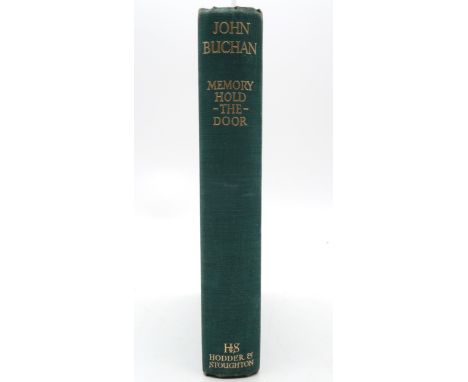 Buchan, John&nbsp;Memory Hold-The-Door Hodder and Stoughton Ltd., London, 1940, first edition, seventh impression, with taped