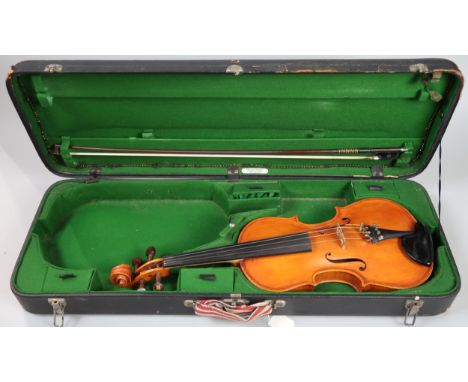 A two piece back violin 35.5cm.&nbsp;The Scottish violin made by luthier Keith Miller in Glasgow 1979, bearing label to the i