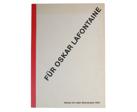    Mappenwerk "Für Oskar Lafontaine"   Mappe mit 39 Bll. versch. Künstler wie: Rupprecht Geiger, Ulrich Erben, Raimund Girke,