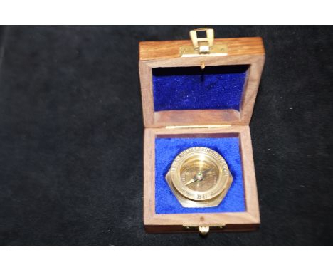 Boxed brass compass Henry Hughes &amp; sons