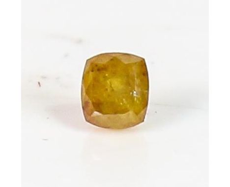 An unmounted 0.61ct yellowish brown cushion-cut diamond, 4.65mm x 4.04mm x 3.54mm, 0.12g, with ITLGR Gemstone Report cardGird