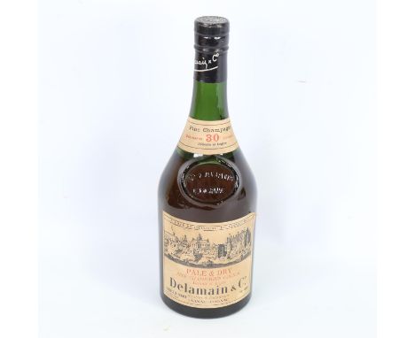 A bottle of Delamain & Co, Pale and Dry Fine Champagne Cognac, Roullet & Delamain 70% proof 30yr old, Delicate & Legere, 1950