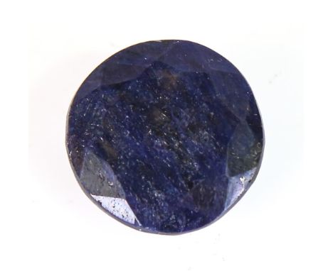 83.40ct unmounted round mixed-cut sapphire, 25.50mm x 25.50mm x 12.00mm, indications of colour enhancement, 16.71g, with GLI 