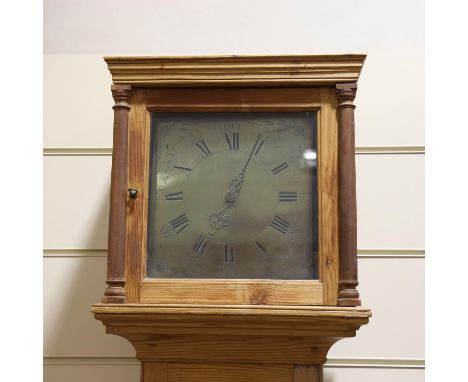 An 18th century pine 30-hour longcase clock, by Jones of Chalford, brass dial with Roman numeral hour markers with movement s