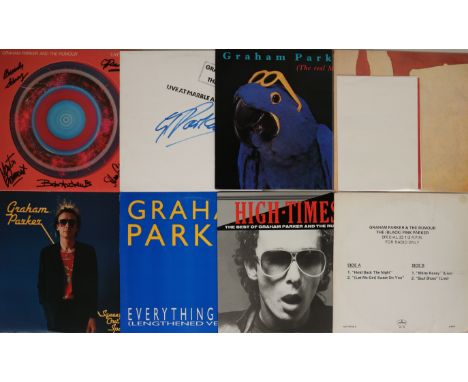 GRAHAM PARKER AND THE RUMOUR. Fruitful collection (The Figgs, anyone??) of 14 x LPs/12" with 7 x 7". Titles include (promo on
