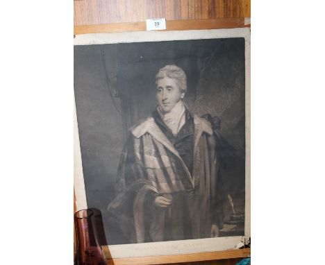 A MEZZOTINT PORTRAIT - WILLIAM LORD BAGOT' AFTER J HOPPNER ENGRAVED G CLINT