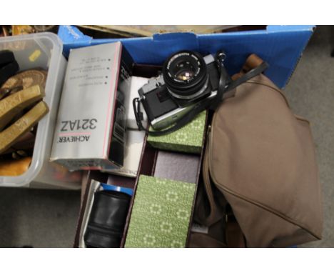 A VINTAGE OLYMPUS CAMERA & ACCESSORIES