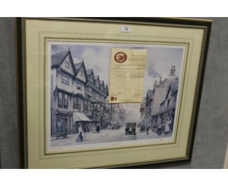 A SIGNED LIMITED EDITION PRINT BY A FORSTER 'THE LATEST MODEL' 40/850 WITH LYNE GALLERIES RECEIPT