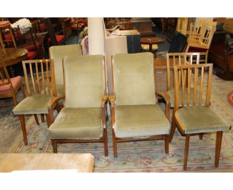 A SET OF SEVEN VINTAGE STYLE CHAIRS