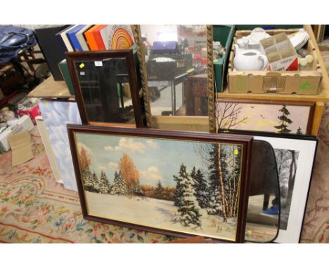 A SELECTION OF PICTURES & PRINTS TO INC PORTRAIT MIRRORS