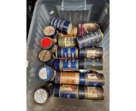 A collection of 49 Edison Blue Amberol phonograph cylinders.