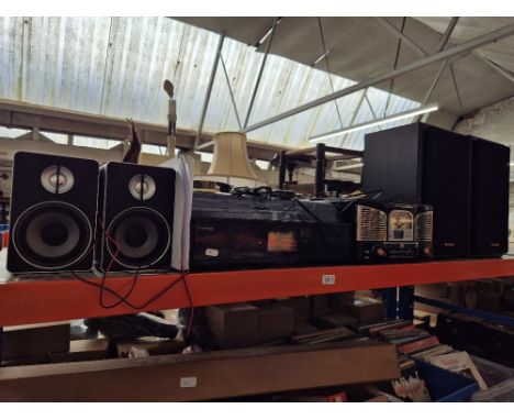 Assorted hifi equipment to include Neostar record deck, speakers, Classic radio/cd player, pair of Technics speakers