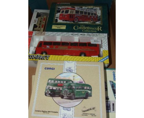 Assorted Corgi and other die-cast commercial vehicles and cars, including Corgi The Provincial Set (Gosport & Fareham), 97072