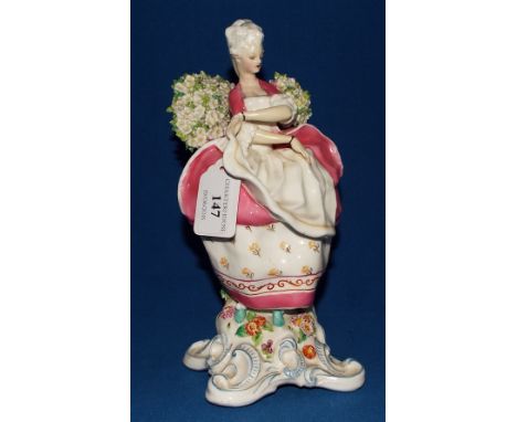 A Royal Worcester figure, Amaryllis, pink dress, 3108, with puce mark to base (restored) Condition report Report by NG

The b