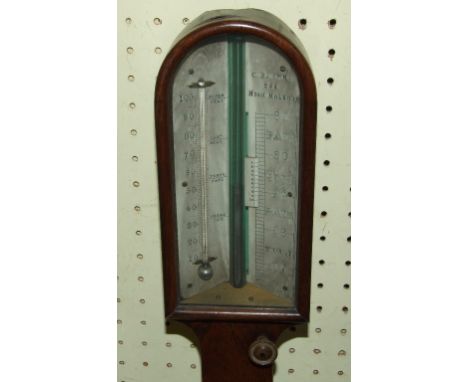 A stick barometer, signed C Baker, 244 High Holborn, in a rosewood case, 92.5 cm high