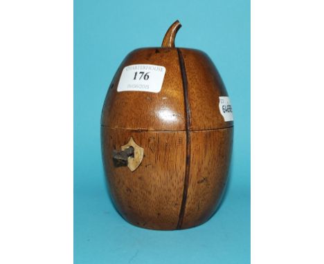 A tea caddy, in the form of a melon, 15.5 cm high
