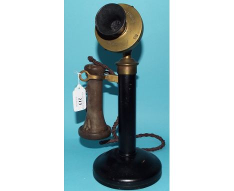 A Sterling Telephone & Electric Co Ltd London candlestick telephone, 31.5 cm high
Note: Once used at Barrington Court. 