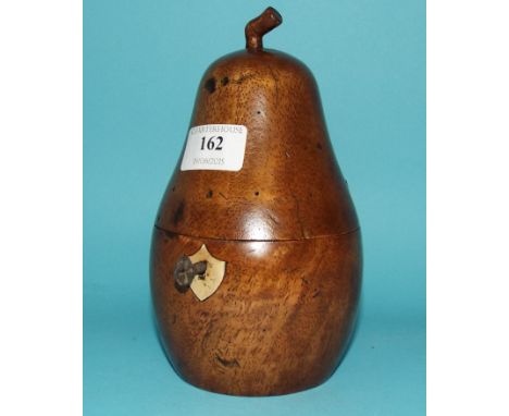 A tea caddy, in the form of a pear, 17.5 cm high