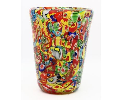 Martens, Dino (1894 Murano 1970) Bechervase "Rest of the day" oder "Tutti Frutti". Farbloses, dickwandiges Glas mit asymmetri