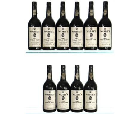 1983 Warre's, Vintage Port10x75cl Labels slightly soiled. Part of a private collection acquired through reputable UK merchant