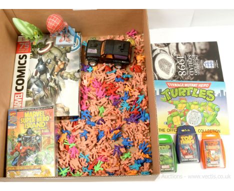 Large quantity of loose vintage Mattel M.U.S.C.L.E. Men figures, all generally Good. Kenner MASK Jackhammer vehicle, incomple