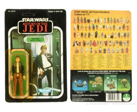 Kenner Star Wars Return of the Jedi vintage Han Solo Bespin 3 3/4" figure, Mint, within Good (dented and yellowed) bubble, up