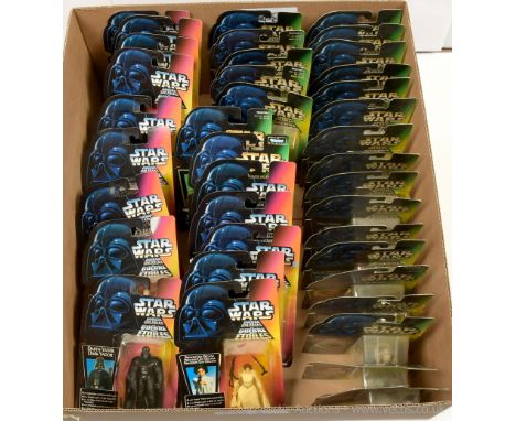 Kenner Star Wars modern Power of the Force II Green and Orange card and Freeze Frame 3 3/4" figures x thirty eight including 
