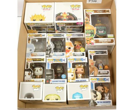 Quantity of Funko Pop! vinyl figures and bobbleheads x fourteen includes The Hobbit Smaug #124, The Lord of the Rings Balrog 