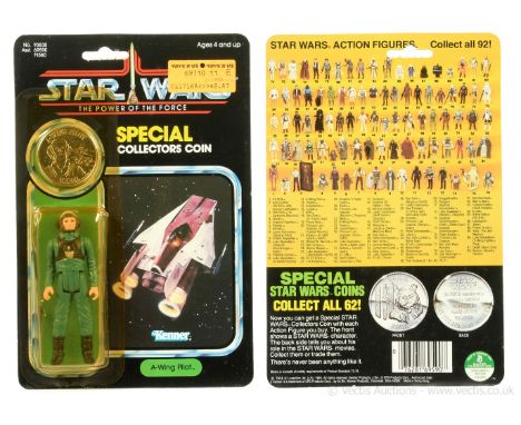 Kenner Star Wars vintage The Power of the Force A-Wing Pilot 3 3/4" figure, Mint, within Good (dented and yellowed) bubble, u