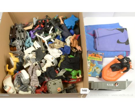 Quantity of Kenner Batman and Hasbro Action Man Figures, Accessories and other Collectables, generally Good, unchecked for co